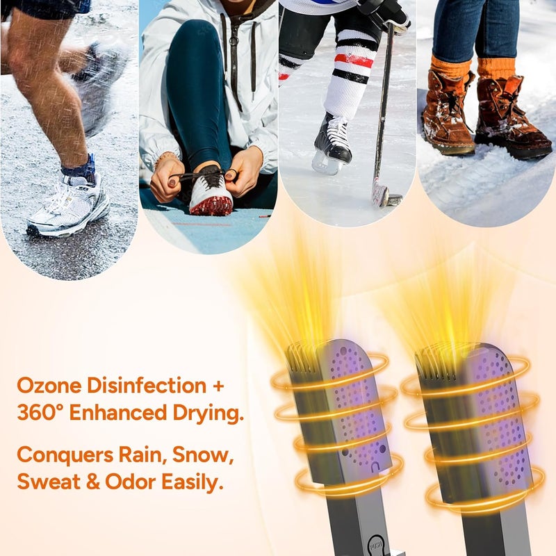 Dr. Prepare Boot Dryer Shoe Dryer, Glove & Boot Warmer with Heat Blower, Portable Adjustable Rack and Timer, Folding Design & Quick Drying for Shoes, Gloves, Hats, Socks, Ski Boots - Image 4